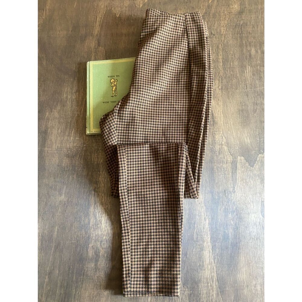 J. Jill Brown Houndstooth Stretch Ponte Skinny Pant Legging